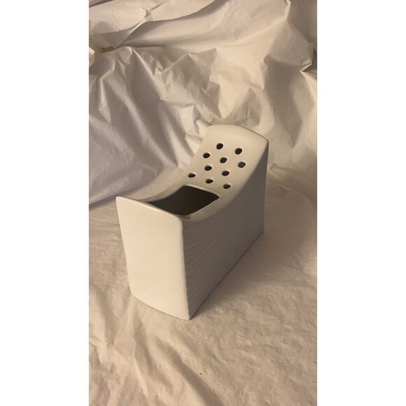 Naaman Artline White Ceramic Flower Vase Pottery Mid Century Vintage - Picture 3 of 16